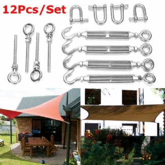 12ks/sada Shade Sail Kit 6mm Nerezová Námořní 4-bodová Čtvercová Obdélníková Tkanina