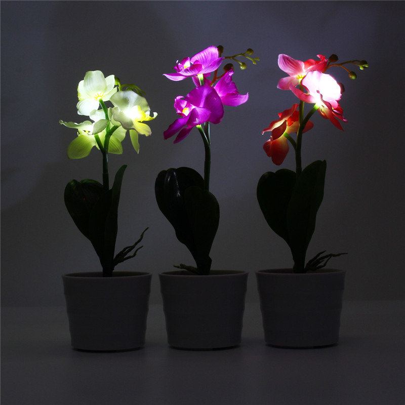 3led Solární Energie Phalaenopsis Květinové Sázky Zahrada Dvůr Světlá Krajina Venkovní Dekorace