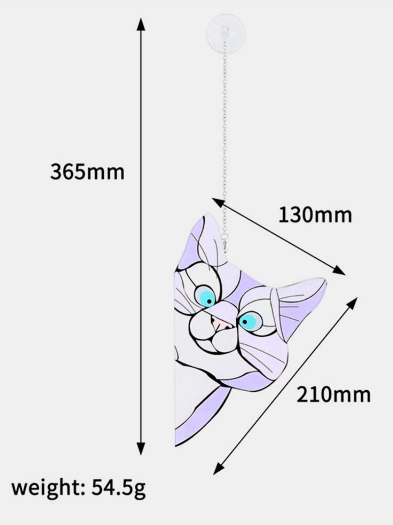 Roztomilé Zvířecí Vzor Závěsný Dekor Potisk Kočky/pejska Sluneční Lapač Závěsná Ozdoba Na Okno Přívěsek Na Zahradní Na Stěnu Dveře