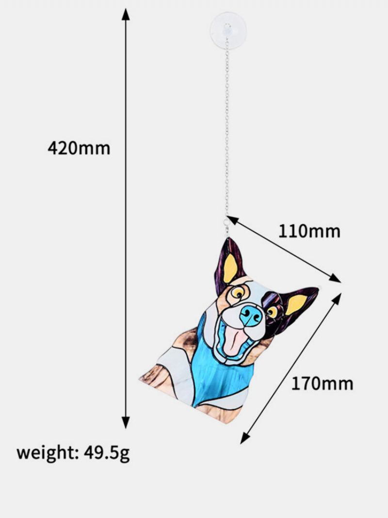 Roztomilé Zvířecí Vzor Závěsný Dekor Potisk Kočky/pejska Sluneční Lapač Závěsná Ozdoba Na Okno Přívěsek Na Zahradní Na Stěnu Dveře