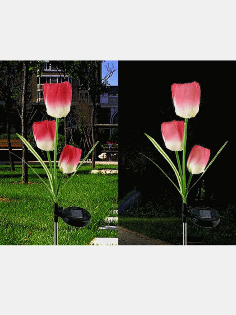 Solární Napájení Led Tulipán Květinové Světlo Úsporné Lampy Na Trávník Venkovní Zahrada Cesta Dvůr Dekorace Krajina Lampa