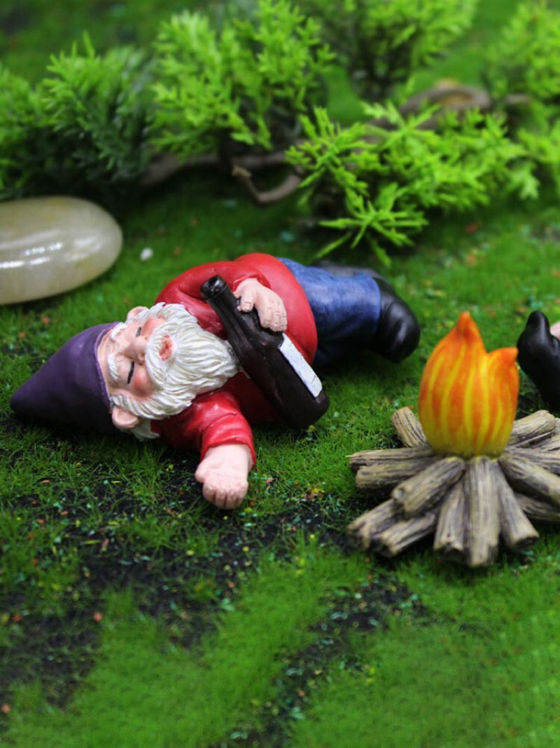 Trpaslíci Legrační Miniatury Víla Zahrada Čůrání Opilý Gnome Elf Ornamenty Ruční Práce Venkovní Pryskyřice Bonsai Zahradní Dekorace