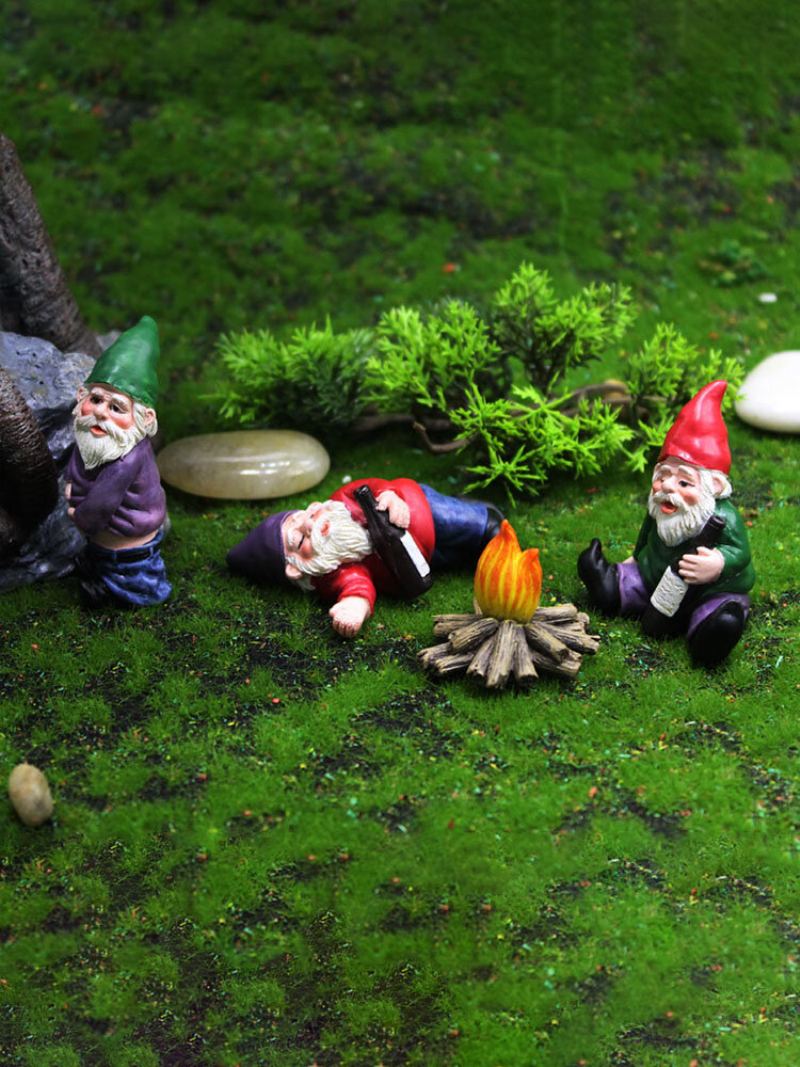 Trpaslíci Legrační Miniatury Víla Zahrada Čůrání Opilý Gnome Elf Ornamenty Ruční Práce Venkovní Pryskyřice Bonsai Zahradní Dekorace