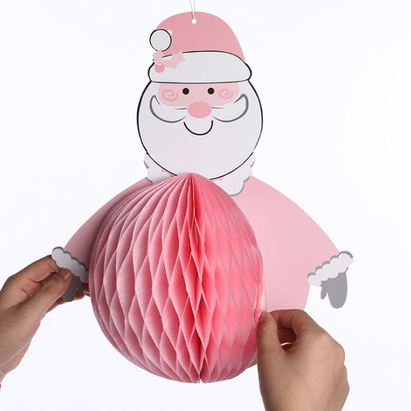 5ks Santa Claus Přívěsek Z Papíru Honeycomb Na Vánoční Dekorace Cartoon Shape Papírový Girlandy Sněhulák Papír