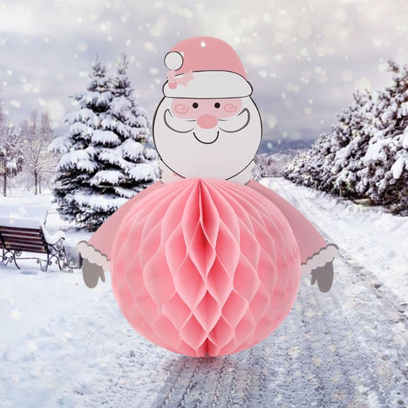 5ks Santa Claus Přívěsek Z Papíru Honeycomb Na Vánoční Dekorace Cartoon Shape Papírový Girlandy Sněhulák Papír