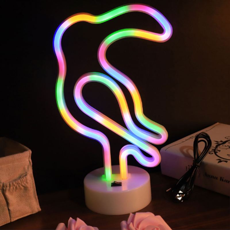 Dekorativní Králík Sněhulák Neonový Typ Noční Lampy Do Obývacího Pokoje Dětský Pokoj Creative Led Světlo Dobíjecí Usb