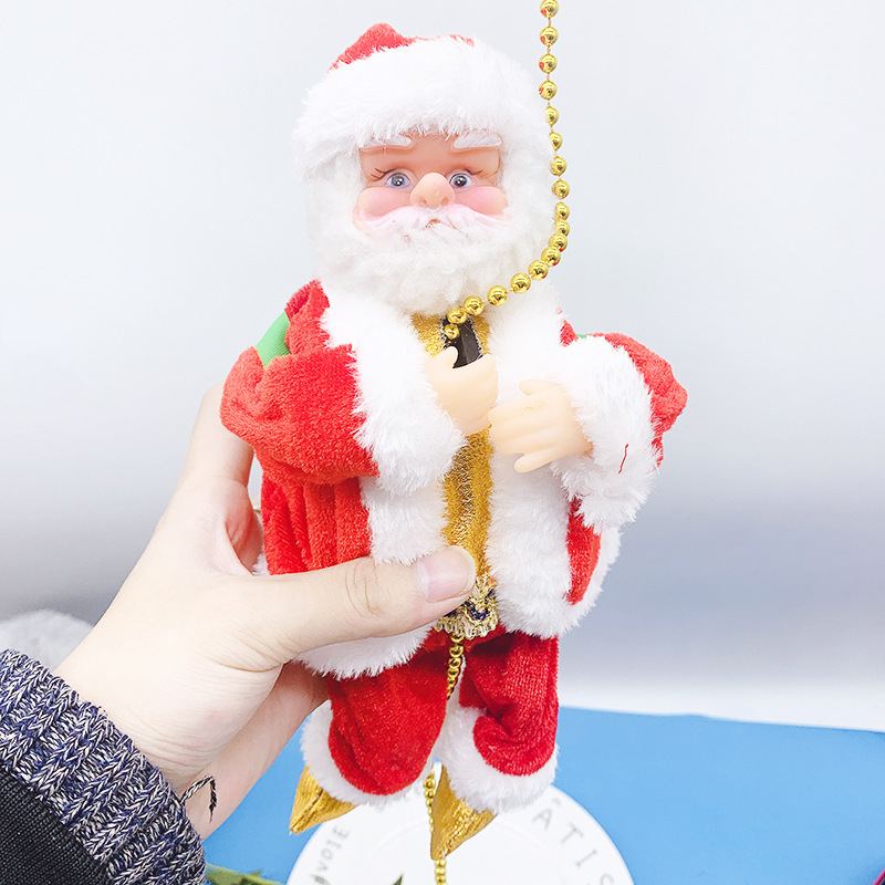 Elektrická Šplhací Korálková Záclona Lezecké Schody Hračka Santa Claus Korálky Vánoční Ozdoby Na Okna