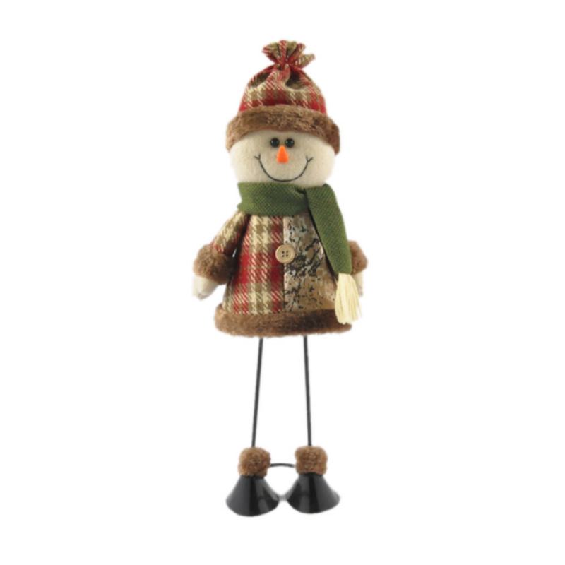 Fabric Santa Claus Figurka Železné Nohy Stojící Ornamenty