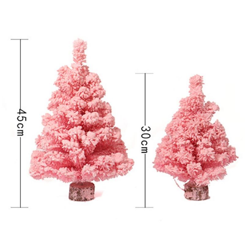 Růžový Vánoční Stromeček Pro Párty Ložnici Dekorace Na Stůl Santa Tree Ornamenty Luxusní Emulační Flokuační Stojan Na