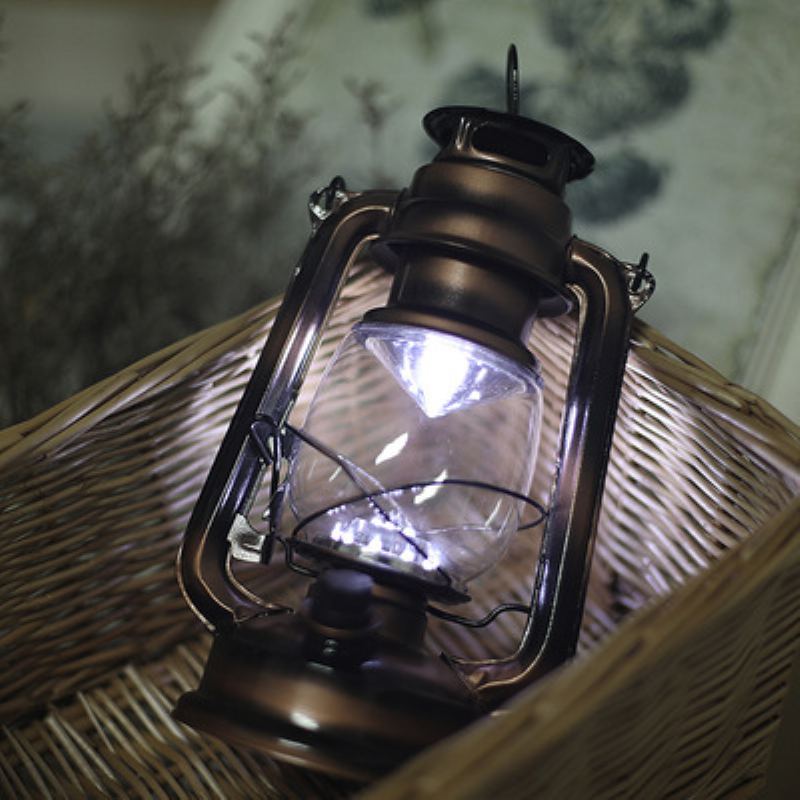 Starožitná Petrolejová Lampa Retro Led Černá Vánoční Dekorace Domácí Přenosná S Teplým Světlem