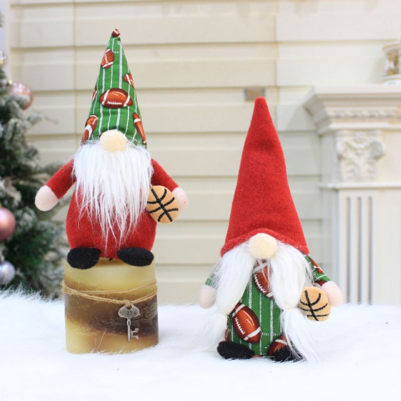 Vánoční Dekorace Sportovní Trpaslík Rudolf Bez Tváře Santa Claus Ornamenty Ozdoby