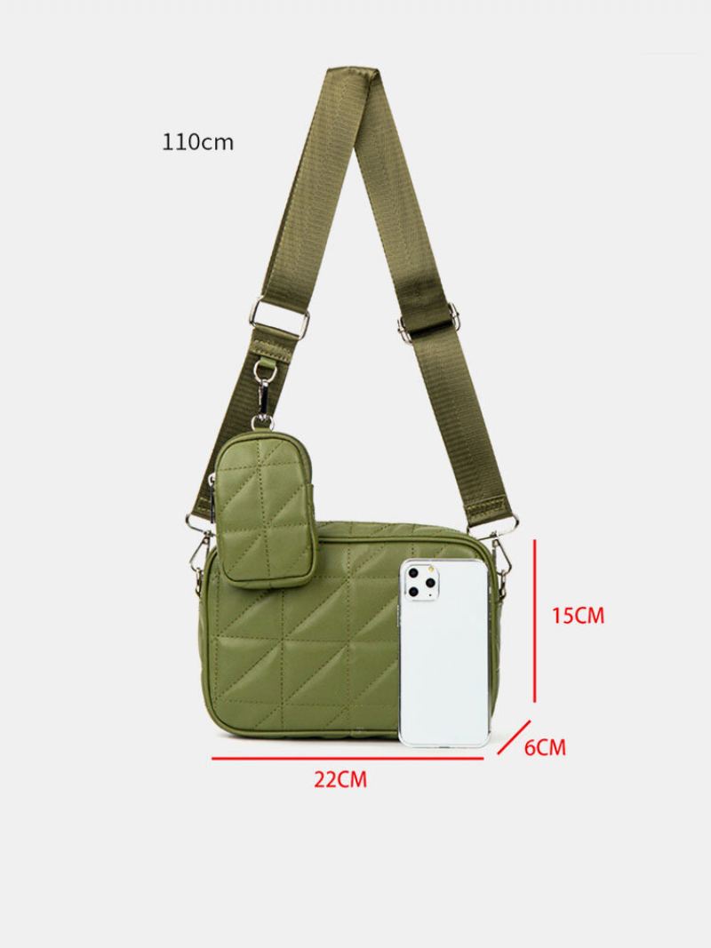 2 Ks Women Mřížkový Vzor Z Umělé Kůže Velkokapacitní Kombinovaná Taška Crossbody Přes Rameno