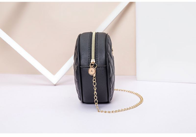 2023 New Fashion Rhombus Chain Round Bag Taška Přes Rameno Dámská Mini Mobilní Telefon Messenger Malá Čtvercová