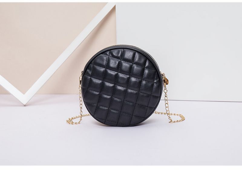 2023 New Fashion Rhombus Chain Round Bag Taška Přes Rameno Dámská Mini Mobilní Telefon Messenger Malá Čtvercová