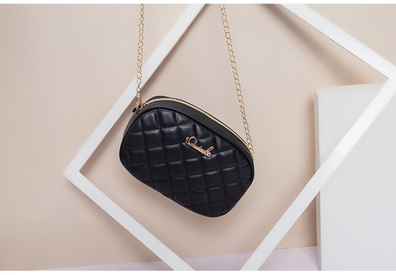 2023 New Fashion Rhombus Chain Round Bag Taška Přes Rameno Dámská Mini Mobilní Telefon Messenger Malá Čtvercová