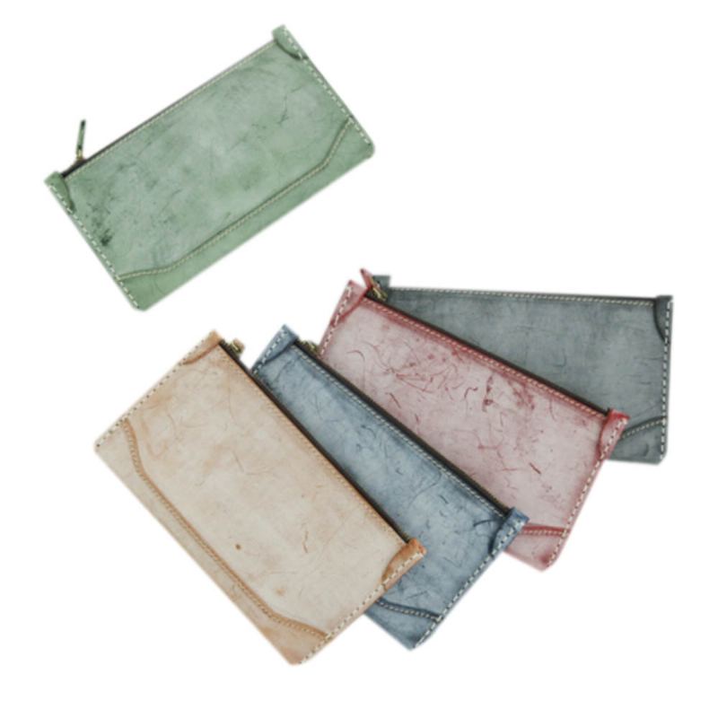 2023 Nová Dlouhá Peněženka Vintage Ručně Vyráběná Zelenina Opálená Ladies Clutch Z Pravé Kůže Fog Wax