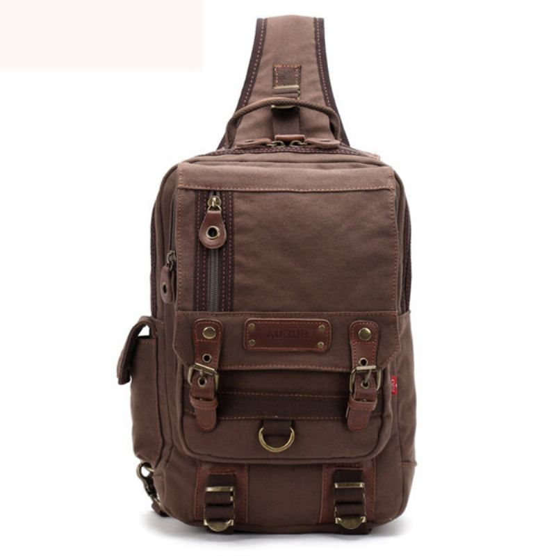 Augur Pánská Plátěná Ležérní Náprsní Taška Velkokapacitní Outdoorové Cestovní Crossbody Tašky