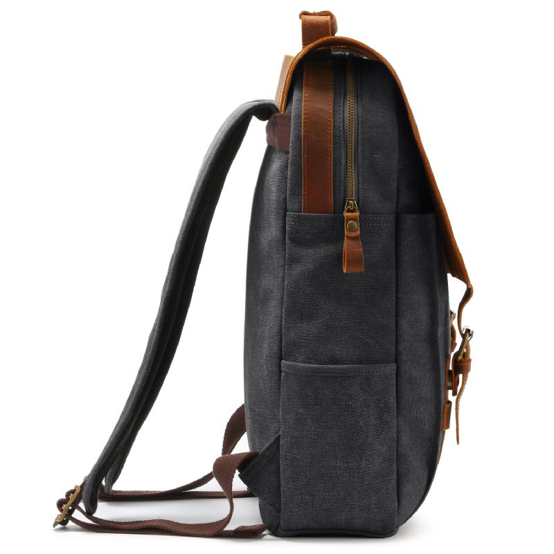 Batoh Retro Plátěný Crazy Horse Leather Backpack Počítačový Pro Volný Čas