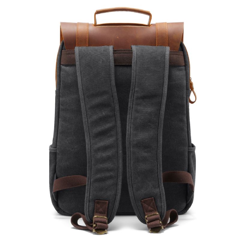 Batoh Retro Plátěný Crazy Horse Leather Backpack Počítačový Pro Volný Čas