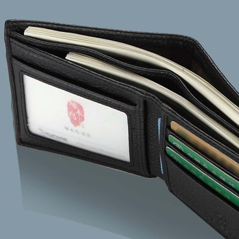 Bifold Side Flip Wallet Prvotřídní Business Pánská Peněženka Multifunkční Kabelka Extra Kapacitní Cestovní