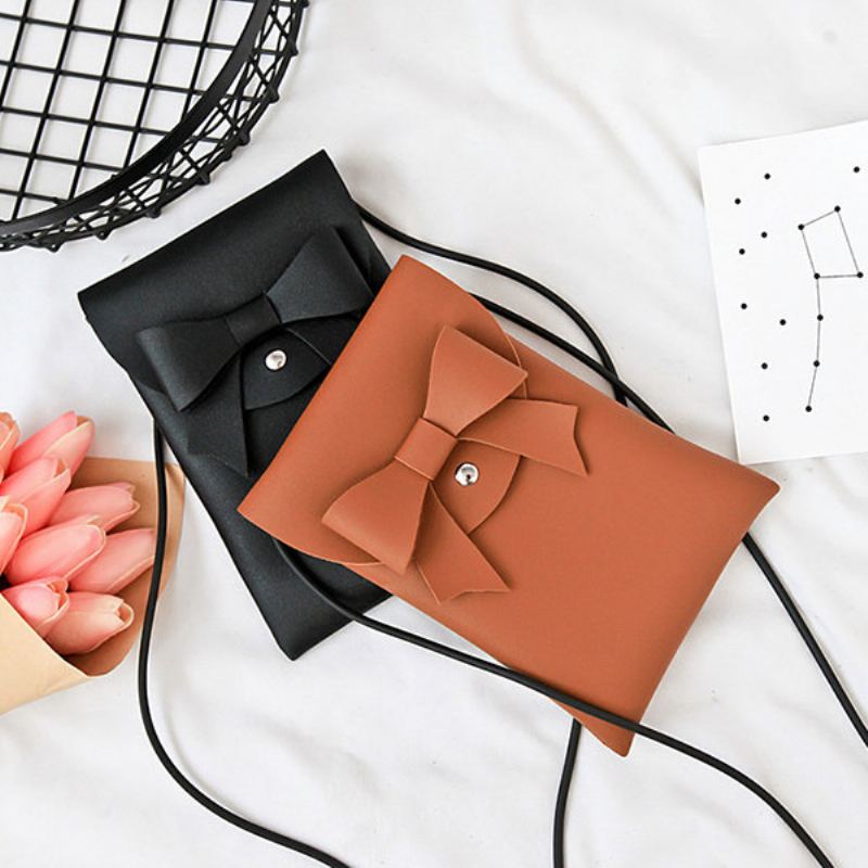 Bowknot Stylová 5.5palcová Pu Kožená Taška Na Telefon Crossbody Přes Rameno Dámské Kabelky