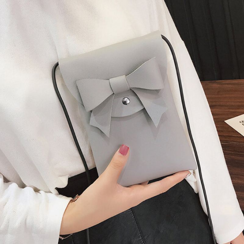 Bowknot Stylová 5.5palcová Pu Kožená Taška Na Telefon Crossbody Přes Rameno Dámské Kabelky