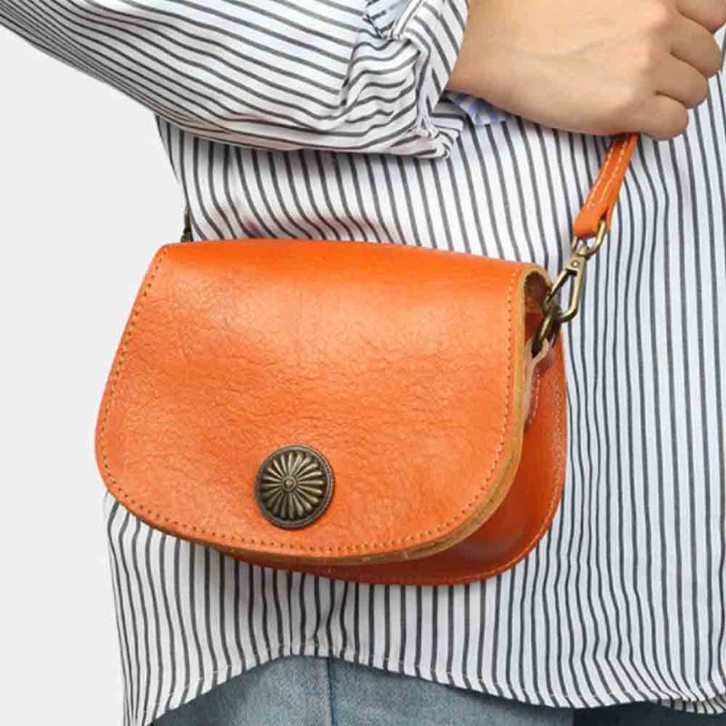 Cross Body Bag Z Vyčiněné Kůže Vintage Kožené Brašny