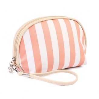 Custom Striped Shell Cosmetic Bag Pu Kosmetická Taška S Křížovým Vzorem