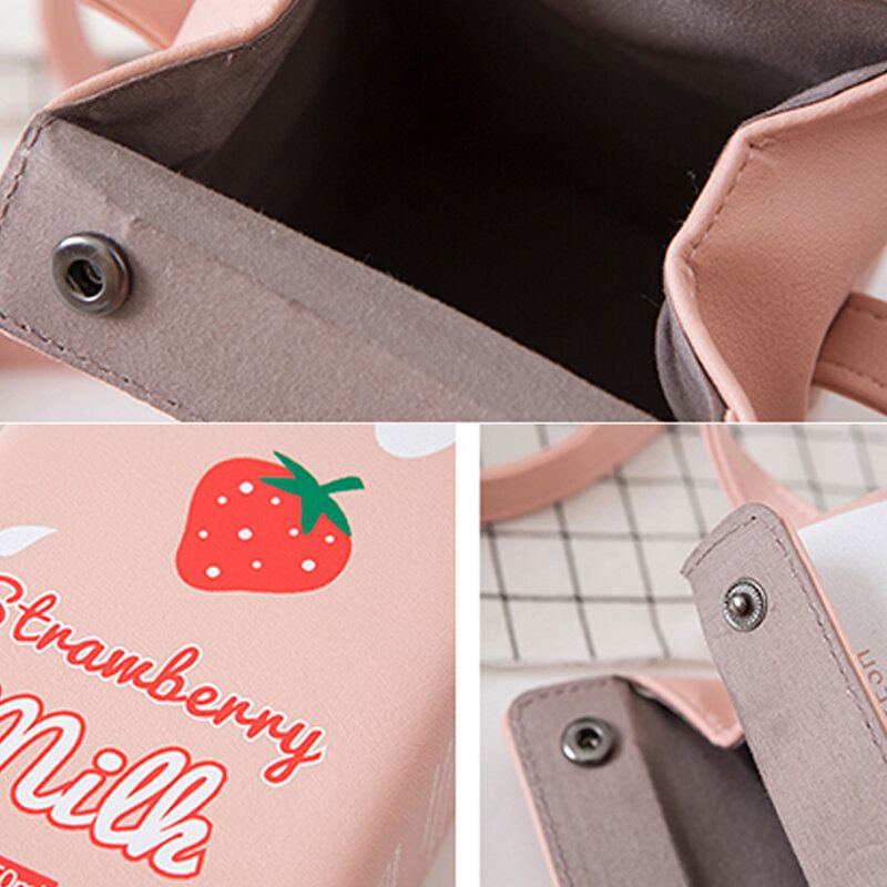 Dámská 6.5palcový Telefon Roztomilý Box Na Mléko Casual Crossbody Kabelka