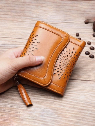 Dámská Dělená Kožená Retro Peněženka Small Trifold Wallet