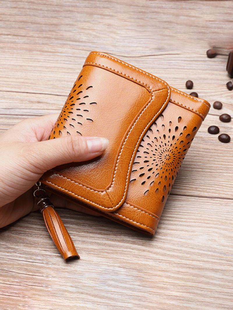 Dámská Dělená Kožená Retro Peněženka Small Trifold Wallet