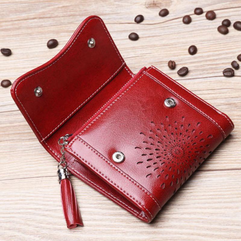 Dámská Dělená Kožená Retro Peněženka Small Trifold Wallet