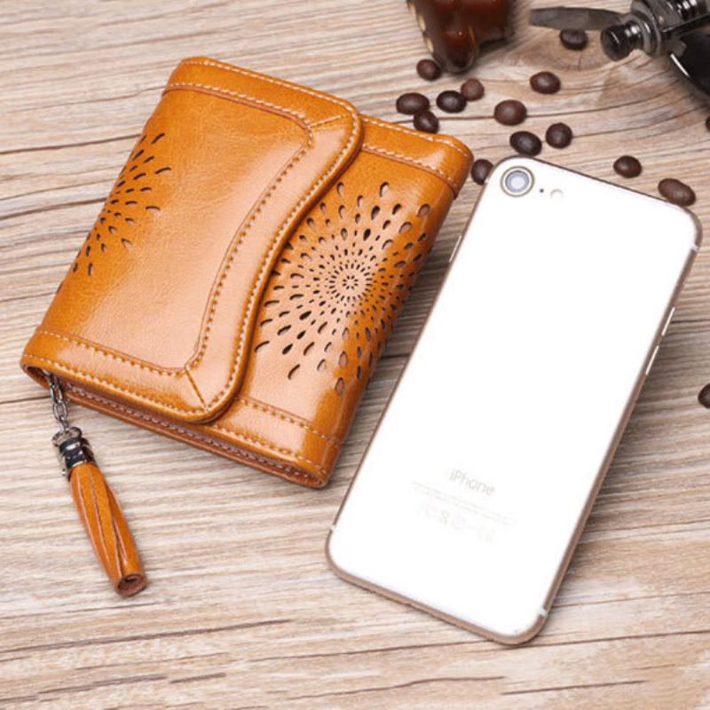 Dámská Dělená Kožená Retro Peněženka Small Trifold Wallet