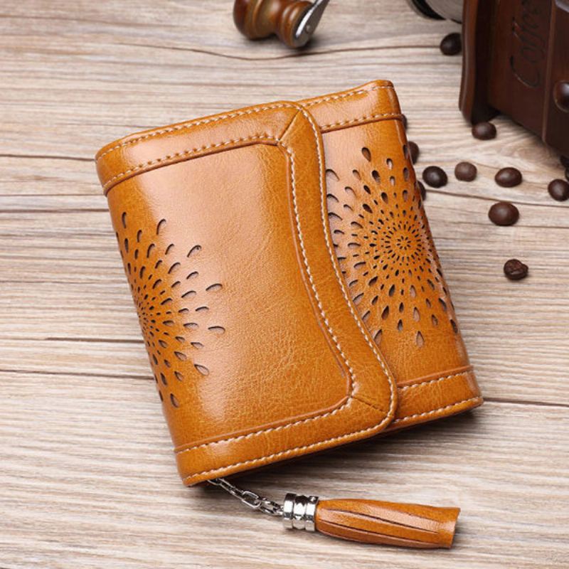 Dámská Dělená Kožená Retro Peněženka Small Trifold Wallet