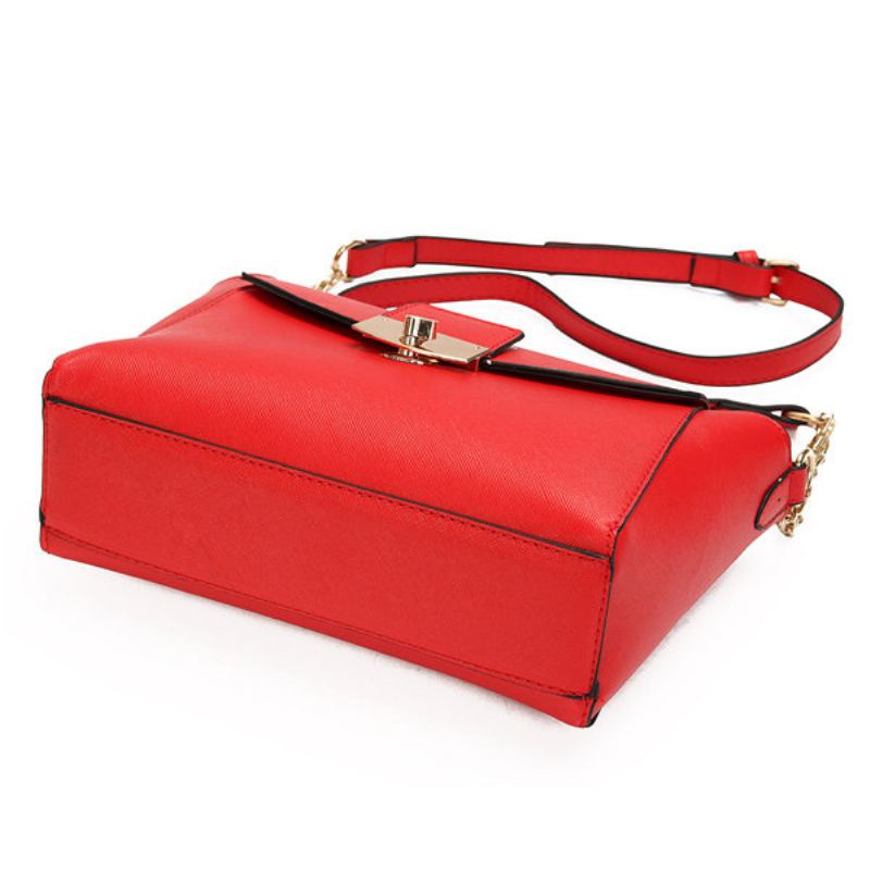 Dámská Elegantní Kabelka Taška Přes Rameno Pu Kůže Messenger Spin Lock Satchel Purse Tote