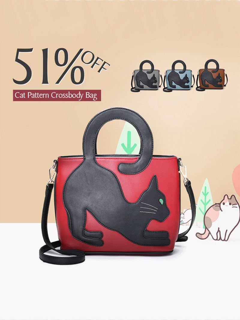 Dámská Kabelka Cat Se Vzorem Crossbody