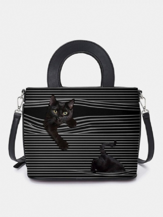 Dámská Kabelka Cat Stripped Crossbody Taška Přes Rameno Satchel Bag