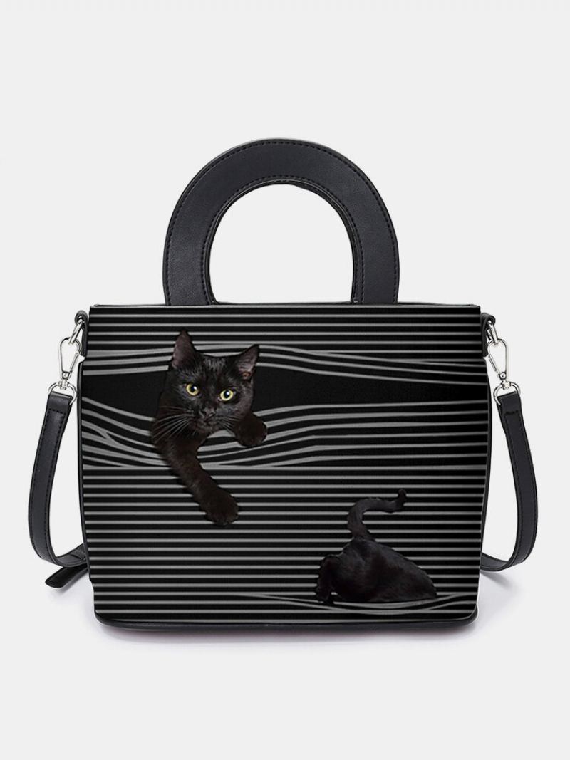 Dámská Kabelka Cat Stripped Crossbody Taška Přes Rameno Satchel Bag