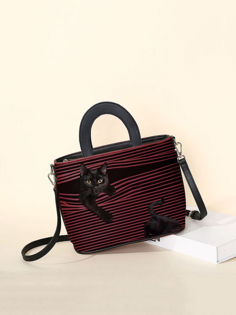 Dámská Kabelka Cat Stripped Crossbody Taška Přes Rameno Satchel Bag