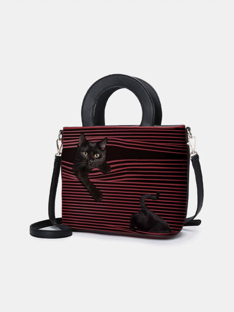 Dámská Kabelka Cat Stripped Crossbody Taška Přes Rameno Satchel Bag