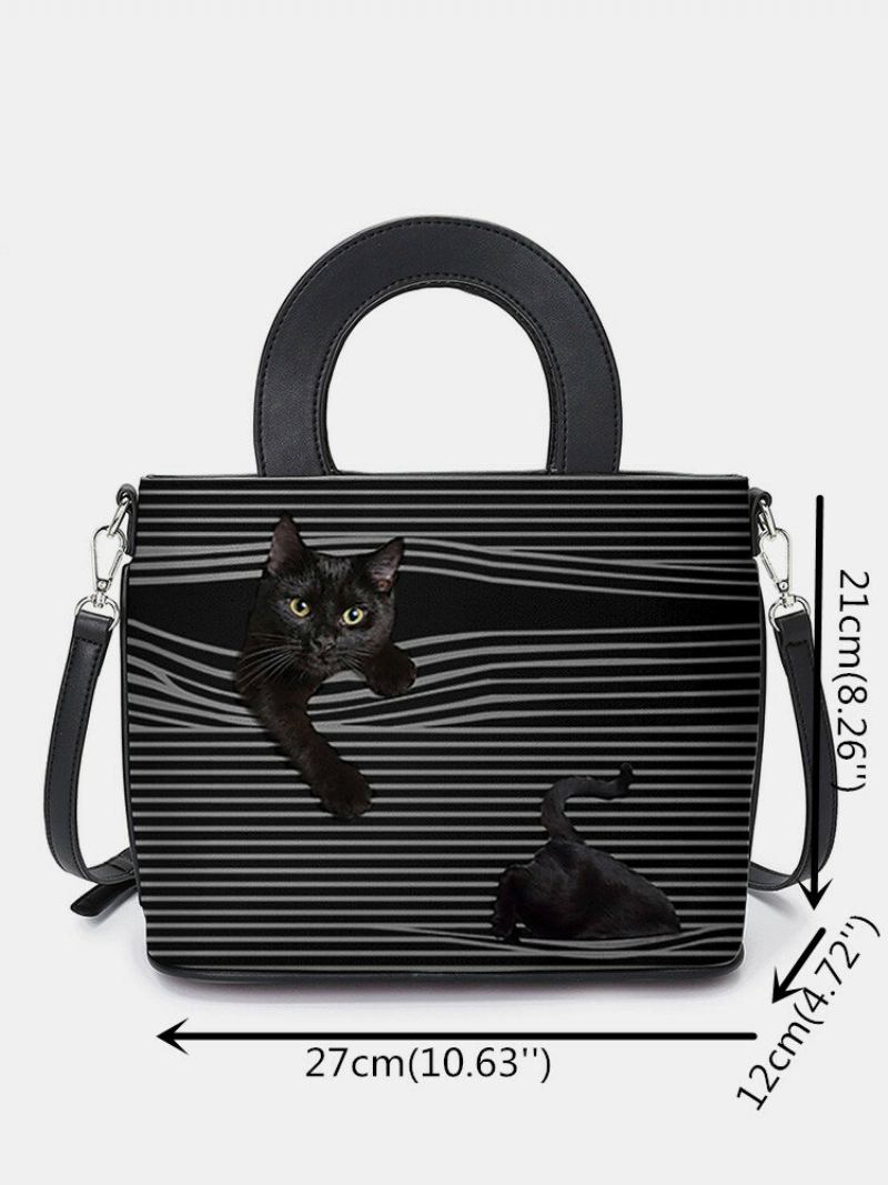 Dámská Kabelka Cat Stripped Crossbody Taška Přes Rameno Satchel Bag