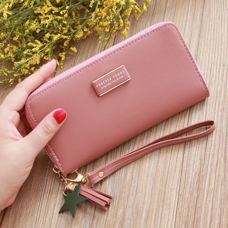 Dámská Kabelka Clutch S Hedvábným Potiskem Dlouhá Peněženka Velkokapacitní