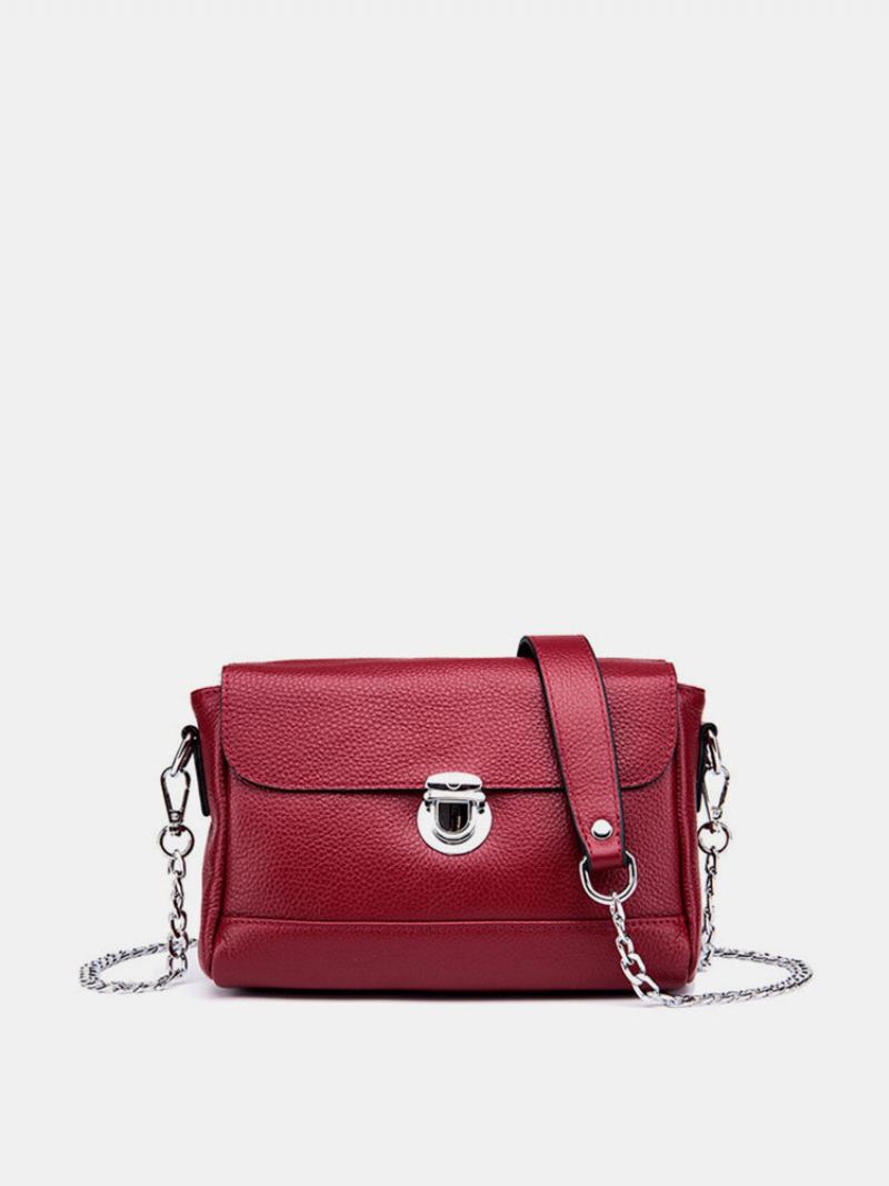 Dámská Kabelka Crossbody Z Pravé Kůže Vintage High-end Taška Přes Rameno Se Zámkem