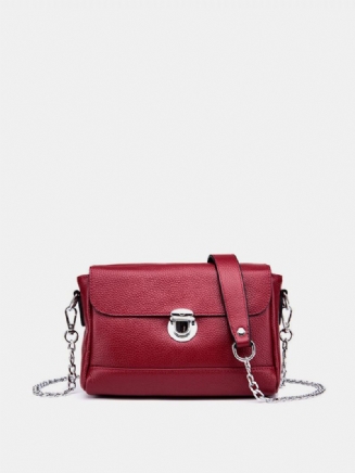 Dámská Kabelka Crossbody Z Pravé Kůže Vintage High-end Taška Přes Rameno Se Zámkem