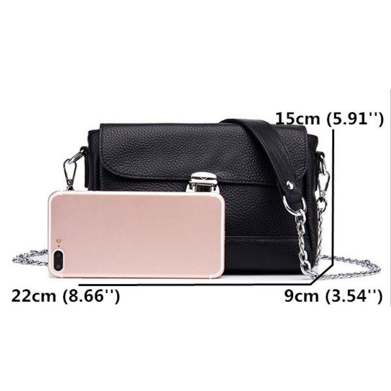 Dámská Kabelka Crossbody Z Pravé Kůže Vintage High-end Taška Přes Rameno Se Zámkem