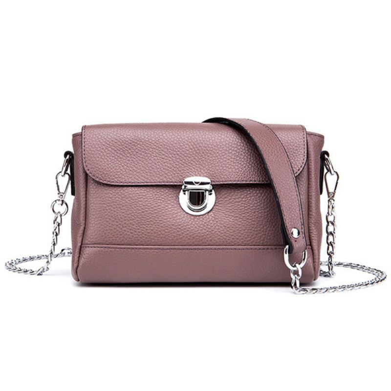 Dámská Kabelka Crossbody Z Pravé Kůže Vintage High-end Taška Přes Rameno Se Zámkem