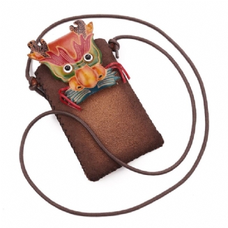 Dámská Kabelka Na Telefon Z Pravé Kůže Vintage Casual Crossbody