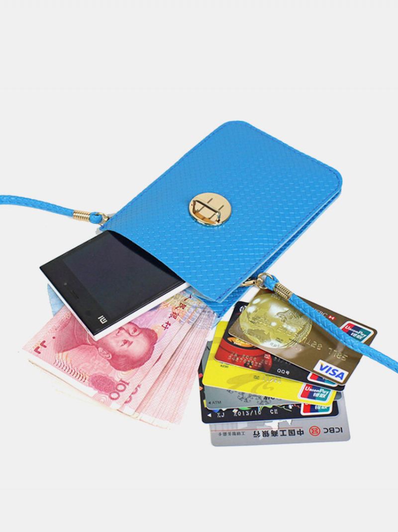 Dámská Kabelka Na Telefon Z Pu Kůže Funkční Pletená Mini Crossbody