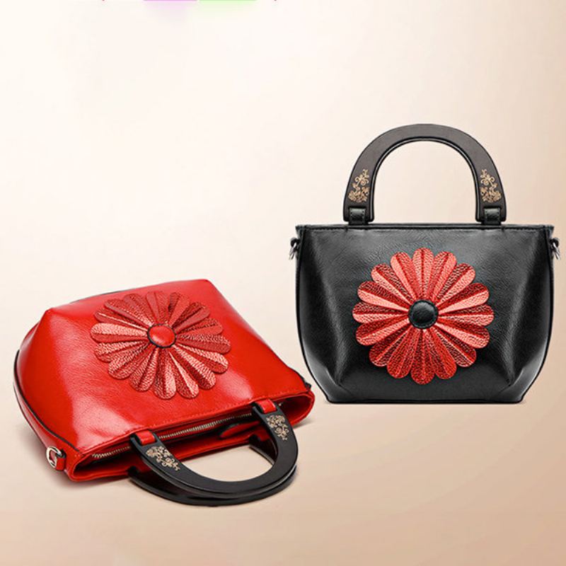 Dámská Kabelka National Pu Leather Flower Crossbody Bag