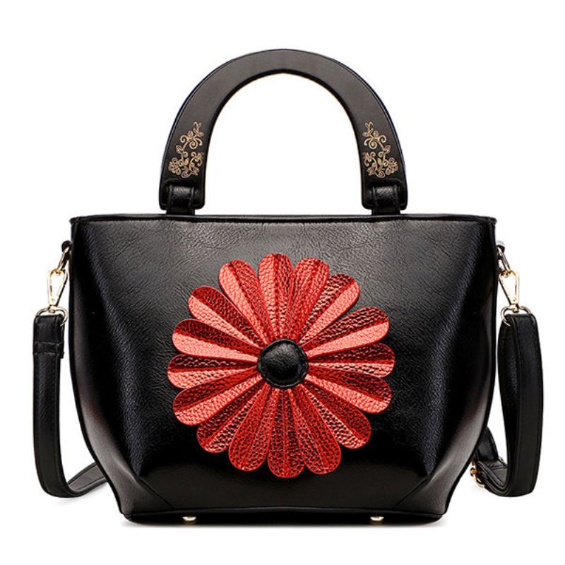 Dámská Kabelka National Pu Leather Flower Crossbody Bag